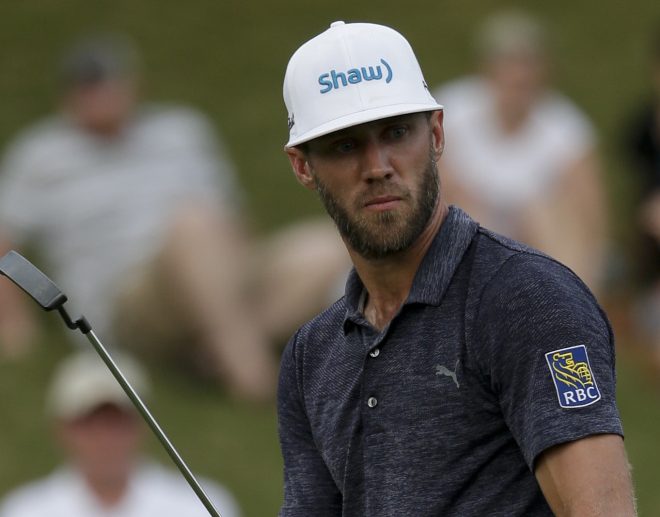Graham DeLaet climbed into contention by shooting a 3-under 68 in the third round, including a birdie-eagle-eagle-birdie binge.