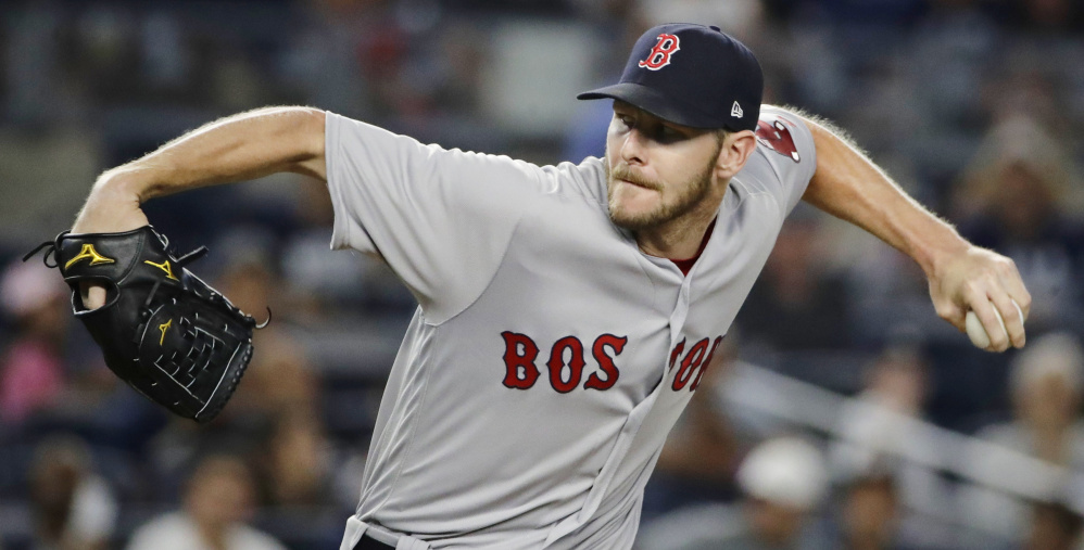 Chris Sale recorded his 16th double-digit strikeout game of the season Sunday night but wound up with a no-decision as the Red Sox and Yankees played into extra innings.