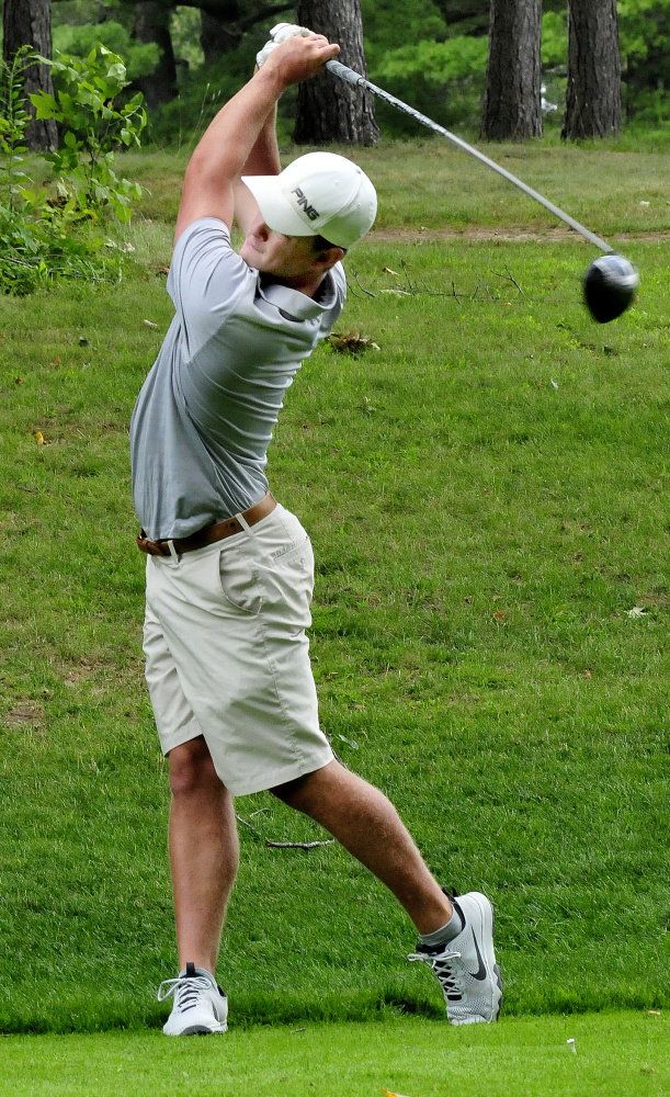 Jack Wyman tees off Tuesday during the opening day of the Match Play Invitational at the Waterville Country Club.