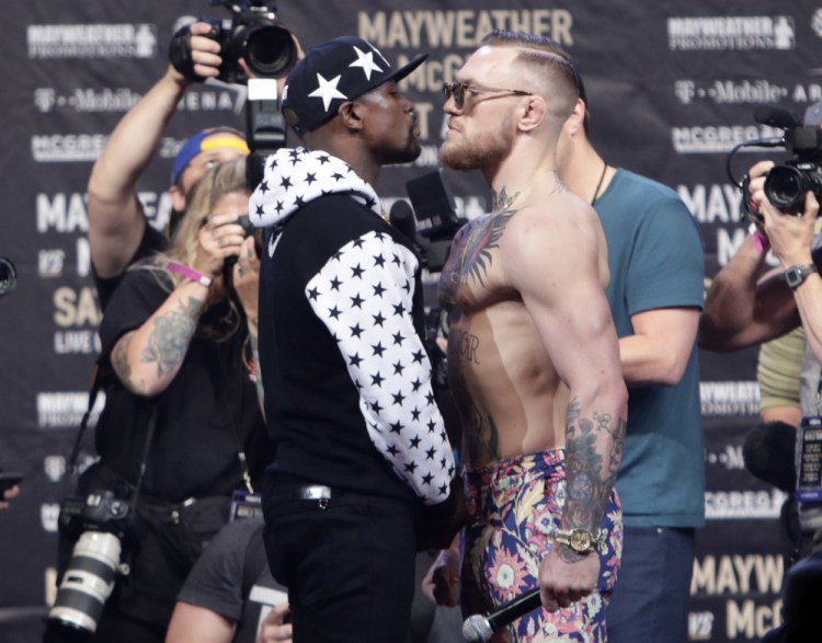The very nature of Saturday night's matchup in Las Vegas between boxing great Floyd Mayweather Jr., left, and UFC standout Conor McGregor has promoters hoping it will be seen by as many as 50 million people.