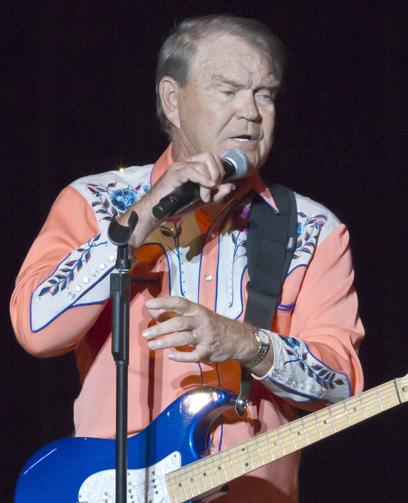Singer Glen Campbell speaks to fans during his Goodbye Tour in Little Rock, Ark., on Sept. 6, 2012. Campbell died on Aug. 8.