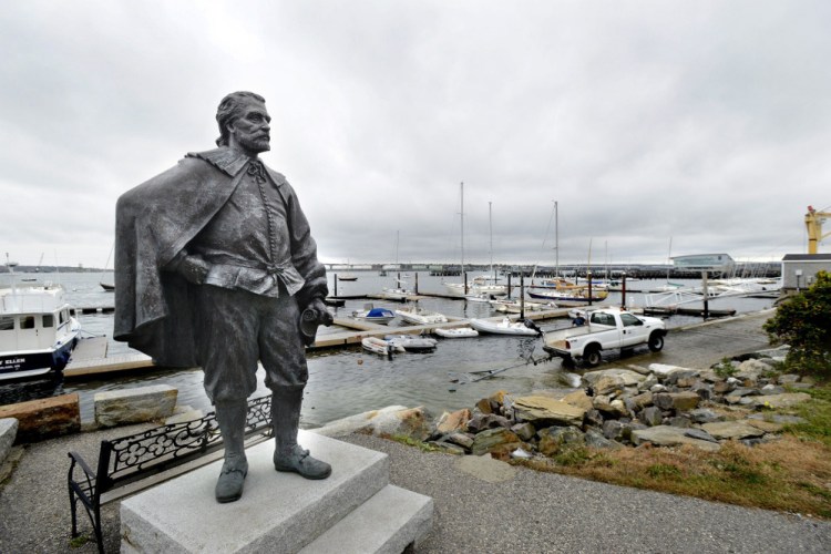 The Portland City Council rejected the gift of this statue of George Cleeve, the city's founder, which stands along the waterfront at Portland Yacht Services.