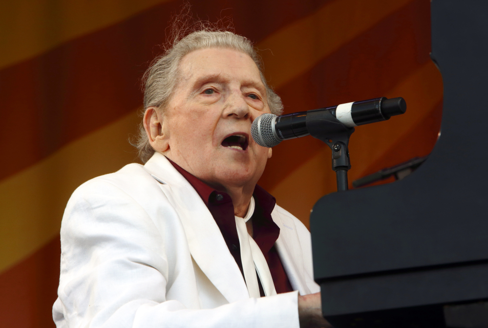Jerry Lee Lewis performs at the New Orleans Jazz & Heritage Festival in New Orleans in 2015.