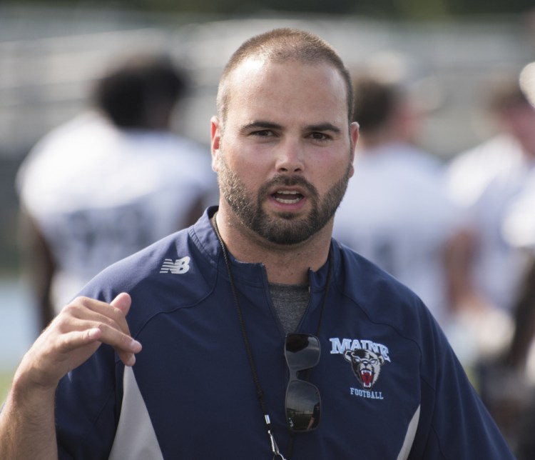 UMaine Coach Joe Harasymiak has reminded his team that it had its playoff hopes dashed last season by the team it will face in its season opener this year: UNH.