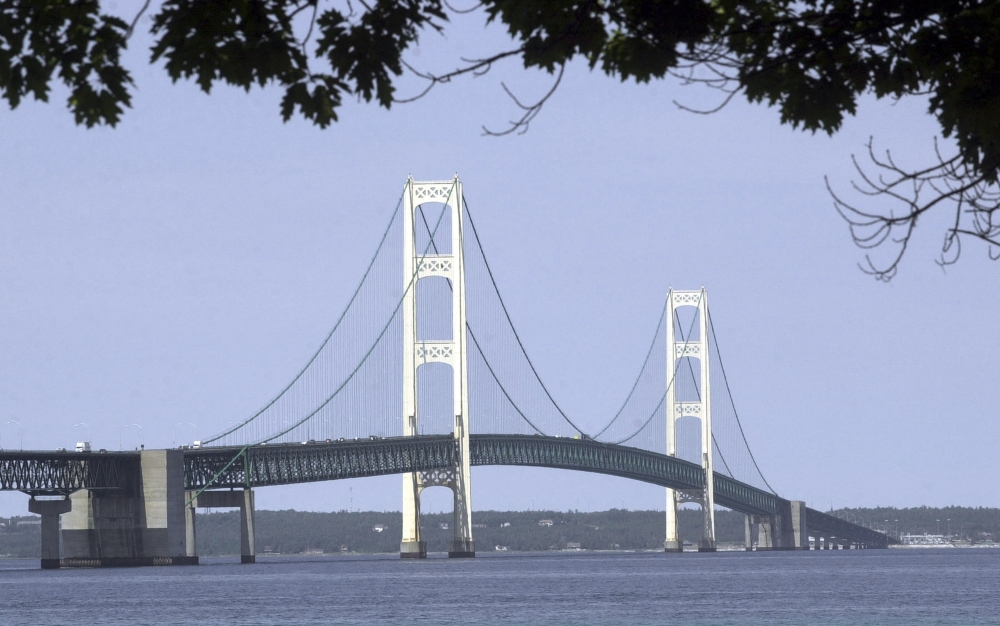 The Mackinac Bridge isn't all that spans Michigan's Straits of Mackinac. Twin oil pipelines beneath the waterway that links Lakes Huron and Michigan are said to be damaged.