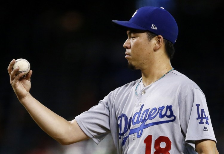 Maybe the baseball was the problem in Kenta Maeda's start on Thursday, when the Dodgers righty allowed seven runs on eight hits in just three-plus innings. Los Angeles fell to the Diamondbacks 8-1, the Dodgers' season-high fifth straight loss.