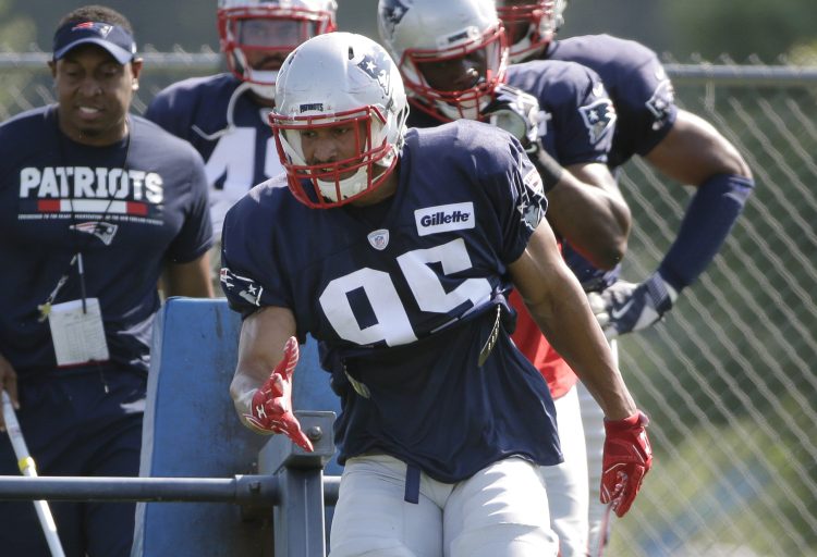 New England Patriots rookie defensive end Derek Rivers (may be out for the season after suffering a torn ACL.