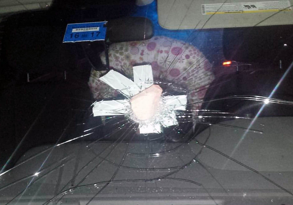 Police are looking for those responsible for sending a baby to a hospital after a vehicle was hit with a rock while traveling down Interstate 95 Wednesday evening.