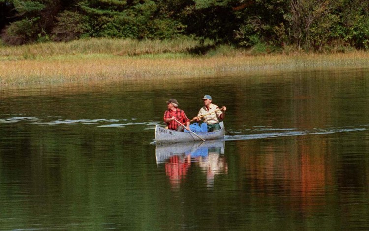 That's Alan Hutchinson paddling in the stern of the canoe in 1996 with Warren Eldridge, a colleague with the Maine Department of Inland Fisheries and Wildlife, after they'd rescued a black duck along the shore of the Stroudwater River above Congress Street in Portland.