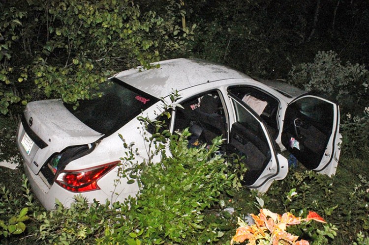 The 2013 Nissan Altima that went off Spec Pond Road and slammed into a tree around 11:45 p.m. Wednesday in Porter.