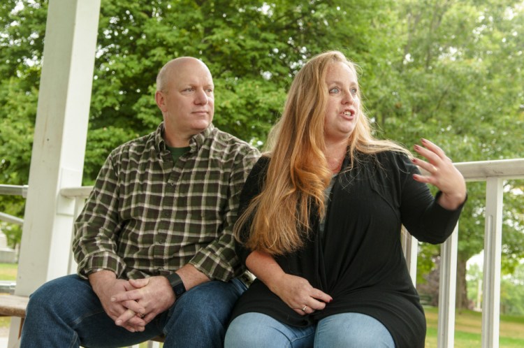 Micheal and Shauna Drashcovich talk about their missing daughter Megan Gregory during an interview Wednesday in Gardiner.