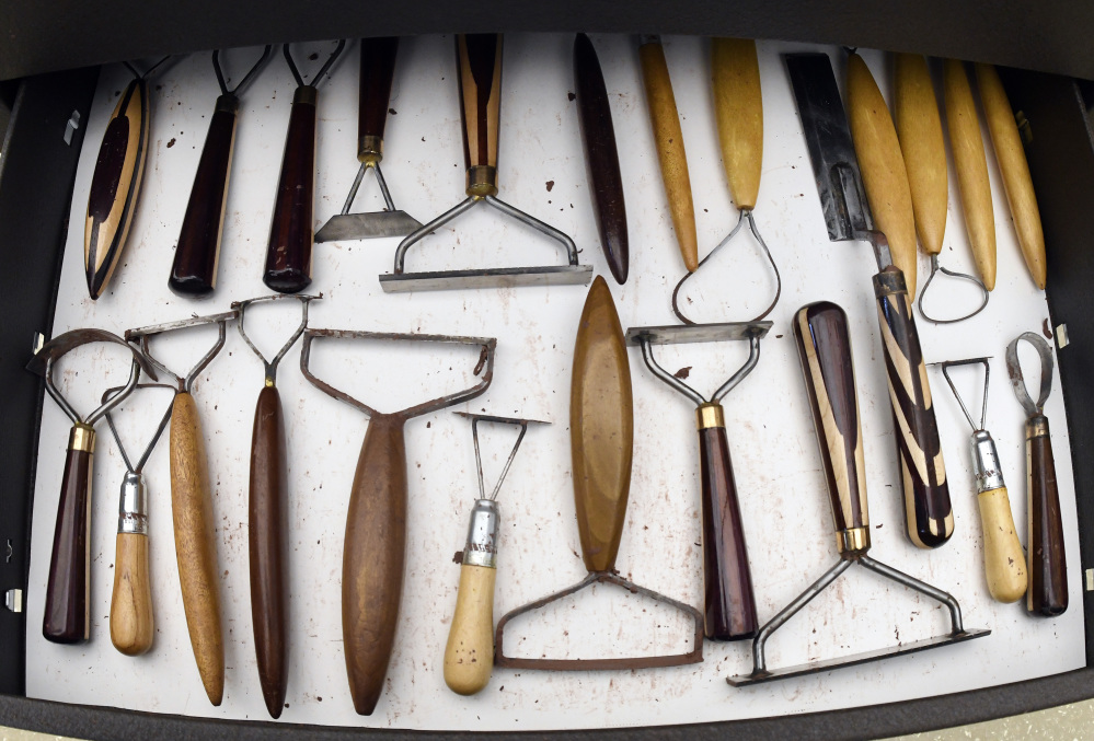 General Motors creative clay sculptor Paul Scicluna's array of tools he custom-made in order to design cars.