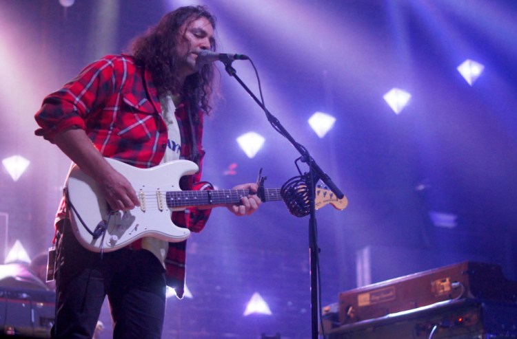 War on Drugs singer, songwriter and lead guitarist Adam Granduciel playing at the State Theatre on Monday.