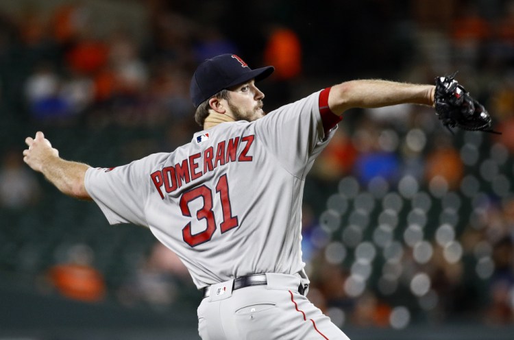 Drew Pomeranz didn’t get his 17th win Tuesday night in Baltimore, but he did pitch 61/3 innings without allowing a run to lower his ERA to 3.15. The Red Sox pushed across a run in the 11th inning for a 1-0 win, their 15th extra-inning win in 18 tries this season.