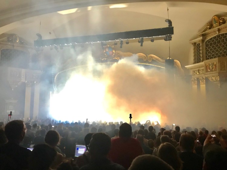 Theatrical smoke or fog used by the Pixies set off smoke alarms at The State Theatre on Tuesday.