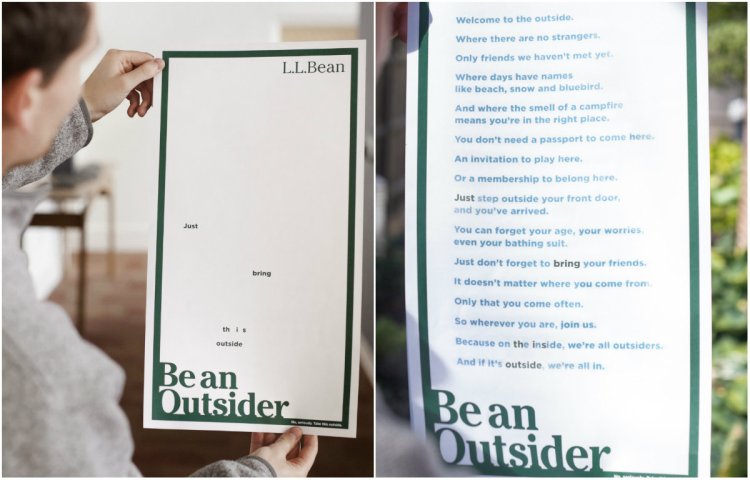 The VIA Agency in Portland  developed this ad for L.L. Bean that is only visible in sunlight.