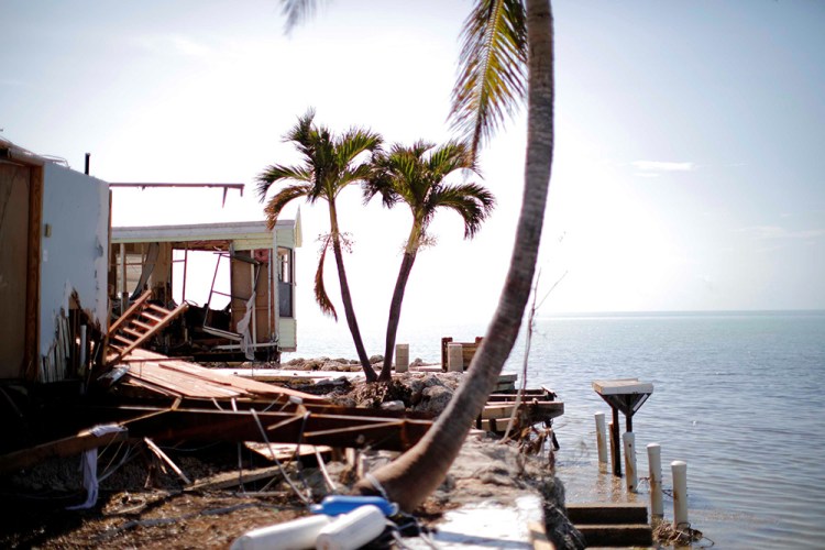 A destroyed trailer park is seen on Plantation Key in the Florida Keys on Tuesday.
