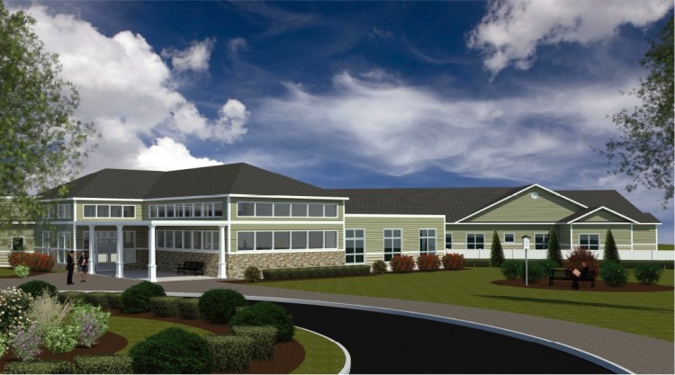 This architectural rendering shows a concept design for a 90-bed, $21 million rehabilitation and skilled nursing care center in Sanford that Southern Maine Health Care plans to build. 