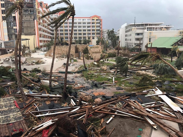 Hurricane Irma took a brutal toll on St. Martin island, where five members of a wedding party from Bangor remained Friday night – with another hurricane on the way.