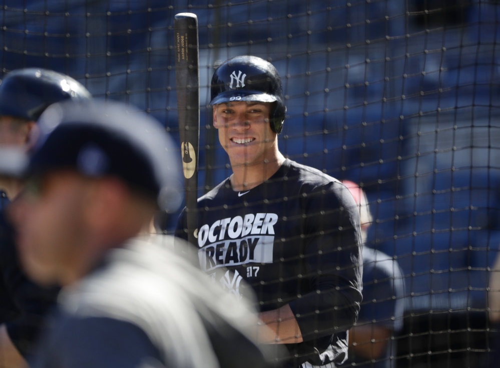 Aaron Judge, who set a rookie record with 52 home runs this season, will lead the New York Yankees into the AL wild-card game Tuesday night at home against the Minnesota Twins.