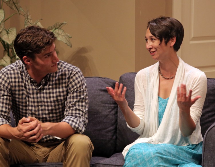 Marshall Taylor Thurman as Ethan and Amanda Painter as Olivia in the Good Theater's production of "Sex with Strangers."