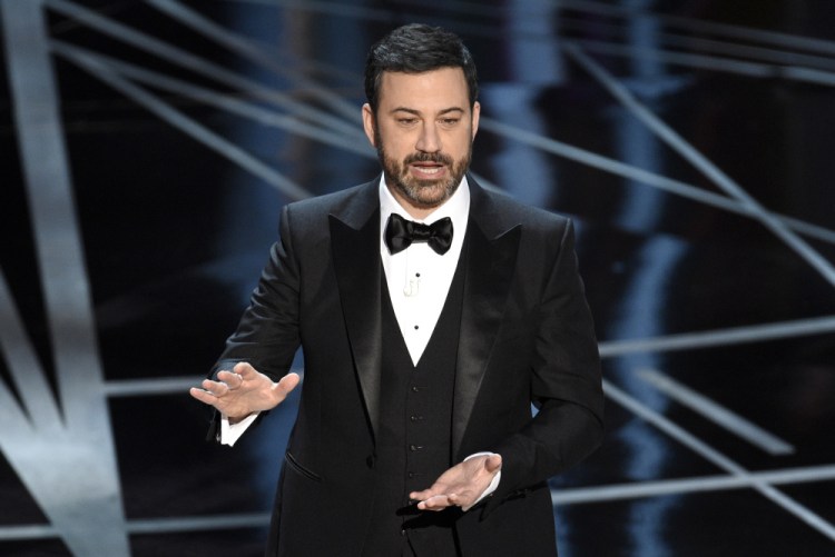 Jimmy Kimmel, shown hosting the Academy Awards in February, said last week, "I want this to be a comedy show. I hate talking about stuff like (the Las Vegas shootings). I just want to laugh about things every night, but that (is) becoming increasingly difficult lately. It feels like someone has opened a window into hell."