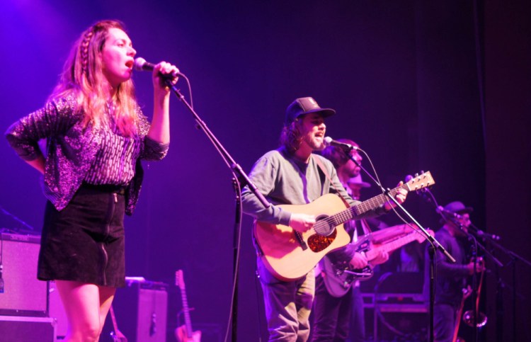 All nine members of the supergroup Broken Social Scene played the State Theatre in Portland on Thursday.