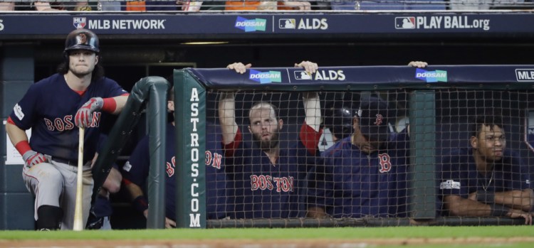 They shouldn't be on the bench, glumly watching. They should be on the bases, moving along, crossing the plate. It hasn't happened yet in the playoffs, and that must change for the Boston Red Sox to have a chance to overcome the Houston Astros. Game 3 is Sunday.