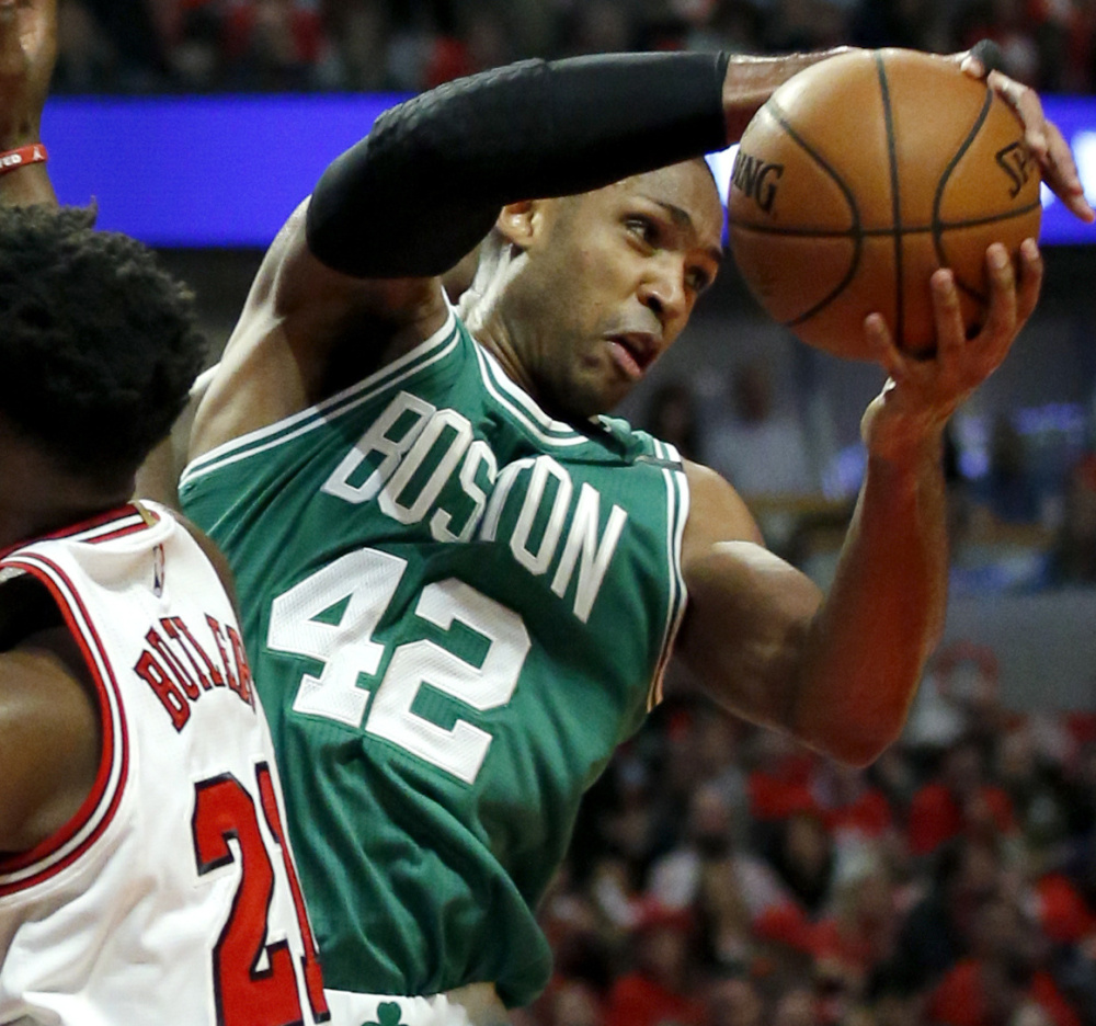 Al Horford was the Celtics' leading rebound last season, his first with the team, pulling down 6.8 per game.