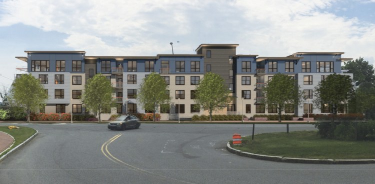 "I think we're at the finish line," says a South Portland developer of the proposed condos, shown in a rendering.