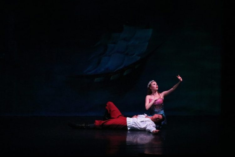 Veronica Druchniak (The Little Mermaid) and Michael Hamilton (The Prince) in the Maine State Ballet production.