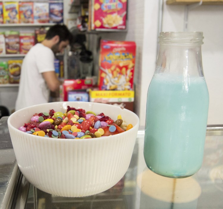 The El Flako cereal cafe in Barcelona, Spain, offers fruity, chocolatey, honey or healthy combinations of cereal and toppings, with a serving of nostalgia.