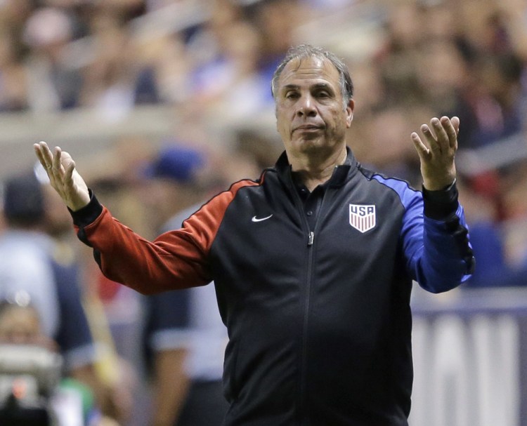 U.S. coach Bruce Arena reacts on the sideline during the second half of the team's international friendly soccer match against Venezuela in June 2017.