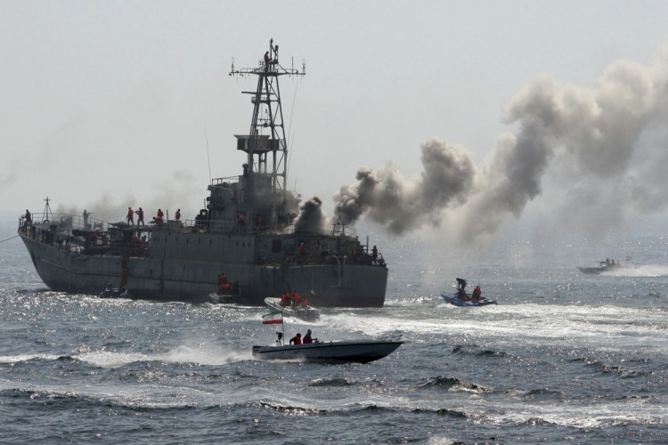 The Revolutionary Guard's troops attack and take over a warship being used as a target during a maneuver in the Persian Gulf, Iran, in 2010. Iran's paramilitary Revolutionary Guard faces new sanctions from the United States, President Trump says.