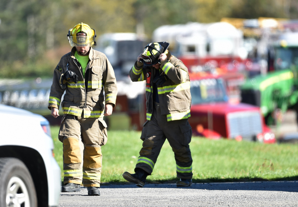 Firefighters from Pittsfield, Corinna, Newport, Detroit, Skowhegan and Plymouth, officials from the Maine Department of Environmental Protection and Somerset County Sheriff's deputies and Maine State Police converged Wednesday on Northeast Agricultural Sales on Route 100 in Detroit after a report of a sulfur explosion.