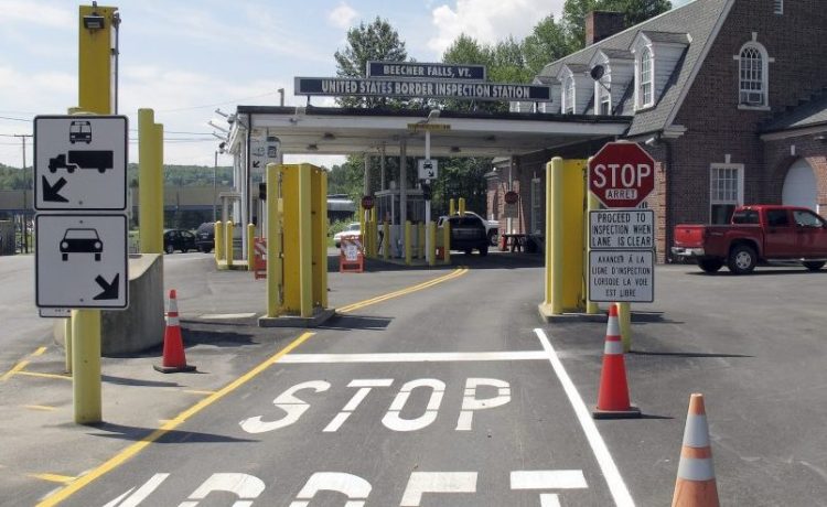 The wide latitude given to U.S. Border Patrol within 100 miles of any border boundary – like this crossing station between Beecher Falls, Vt., and Quebec – can be a way around protections from illegal stops and searches.