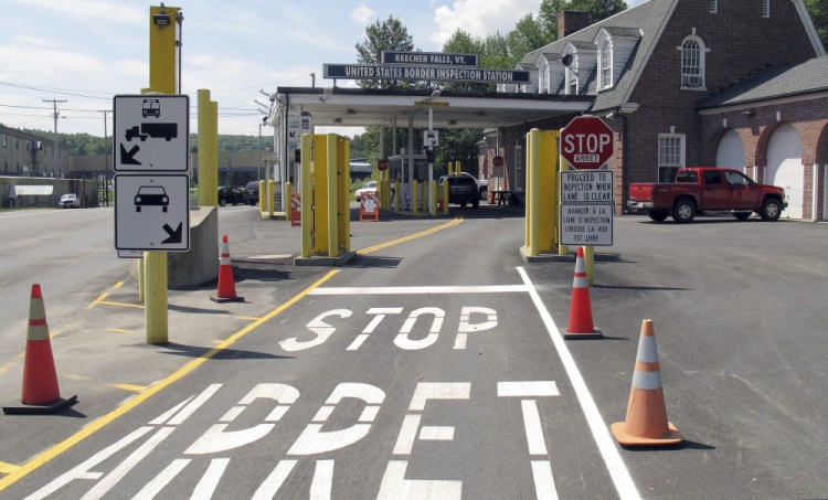The U.S. border crossing post at the border between Vermont and Quebec, at Beecher Falls, Vt. A reader takes our editorial board to task for writing that border agents are "creeping inland."