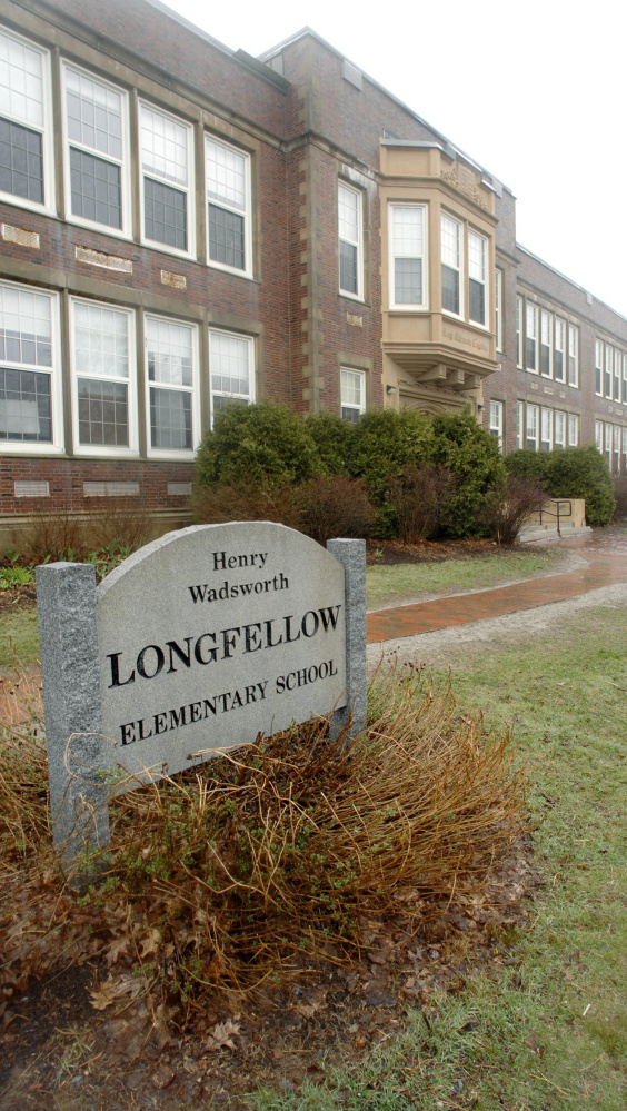 On Oct. 3, parents noticed a discoloration on a hallway ceiling at Longfellow Elementary School in Portland. Testing revealed that it wasn't mold.