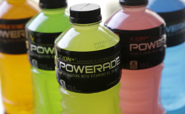 Flavors of Powerade, a Coca-Cola brand.