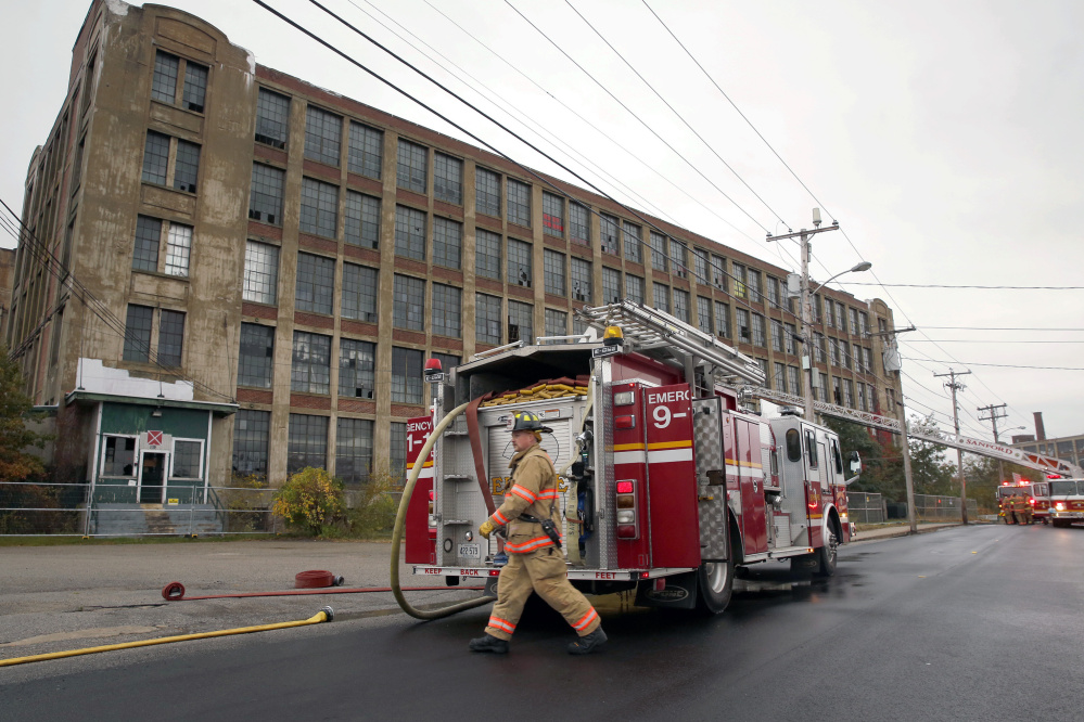 Sanford firefighters respond to a fire at the vacant Stenton Trust Mill on Thursday. Fires have been a frequent occurrence recently in Sanford.