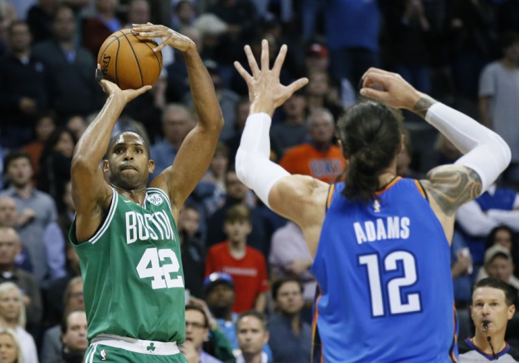 One measure of the new Al Horford: He's shooting 48.7 percent on 3-point attempts this season. "Young Al Horford couldn’t shoot 3s," he says.
