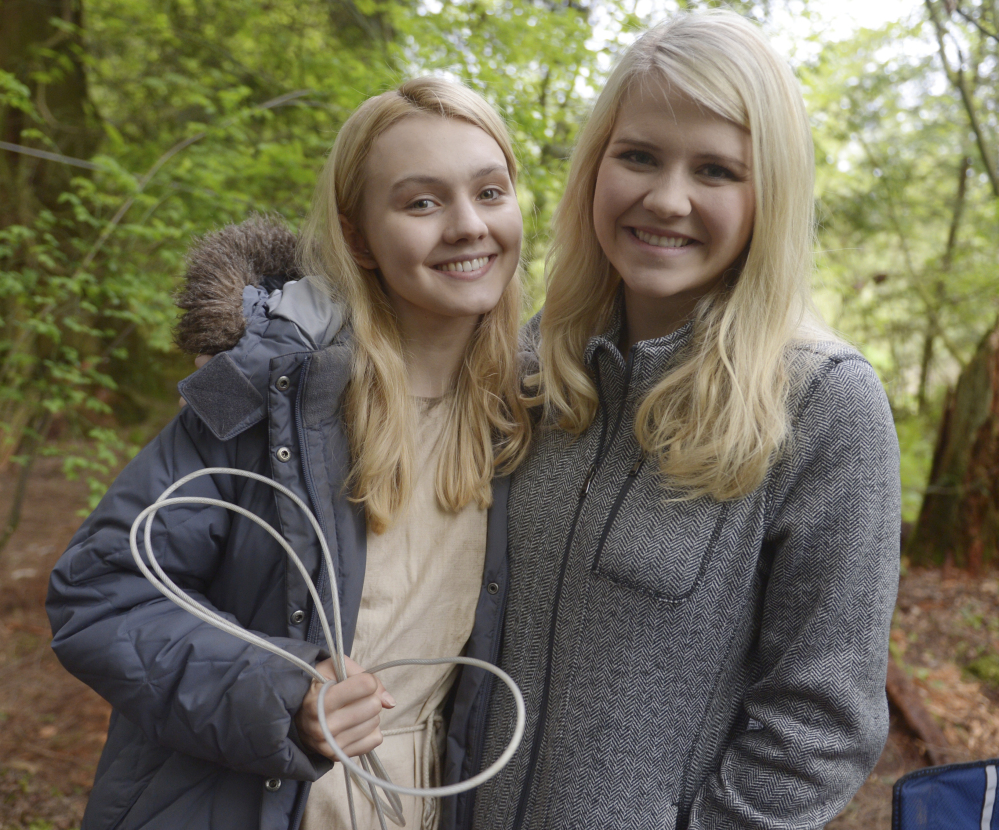 Alana Boden, left, and Elizabeth Smart appear on the set of "I Am Elizabeth Smart," which will premiere at 8 p.m. Saturday on Lifetime. Smart narrated the film and gave feedback to executive producers.