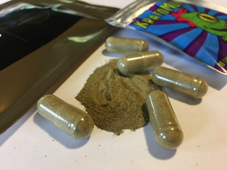 Kratom capsules are displayed in Albany, N.Y. Federal health authorities on Tuesday warn about reports of injury, addiction and death with the herbal supplement that has been promoted as an alternative to opioid painkillers and other prescription drugs.
