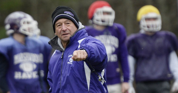 Alex Rotsko took over as coach in 2012 after Marshwood was coming off three straight 2-6 seasons. Since then, Marshwood is 57-11 and won back-to-back Class B championships in 2014 and 2015. "It definitely starts with the coach," senior Matt Goodwin says.