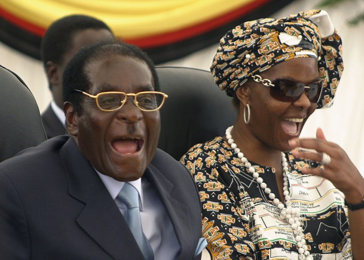 President Robert Mugabe, shown with his wife, Grace, is believed to be staying at his Harare compound. Grace Mugabe's presidential ambitions alarmed many Zimbabweans.
