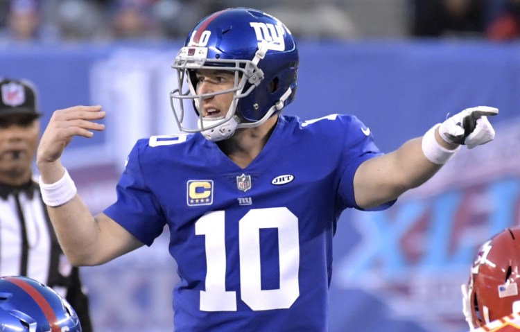 Eli Manning helped direct the New York Giants to the playoffs last season, but this year has been a disaster. The Giants are 2-8 heading into Thursday night's game at Washington.