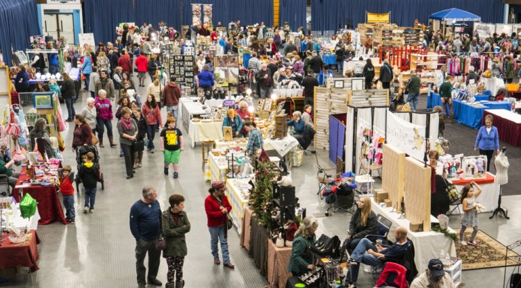 Over 90 vendors displayed their wares at the Maine Made Crafts show Sunday at the Augusta Civic Center. The two-day show attracted shoppers from throughout the region who were looking for Christmas decorations and holiday gifts.