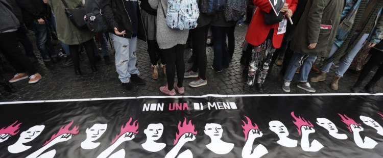 Women in Rome gather for International Day for the Elimination of Violence against Women, proving that this problem respects no borders.