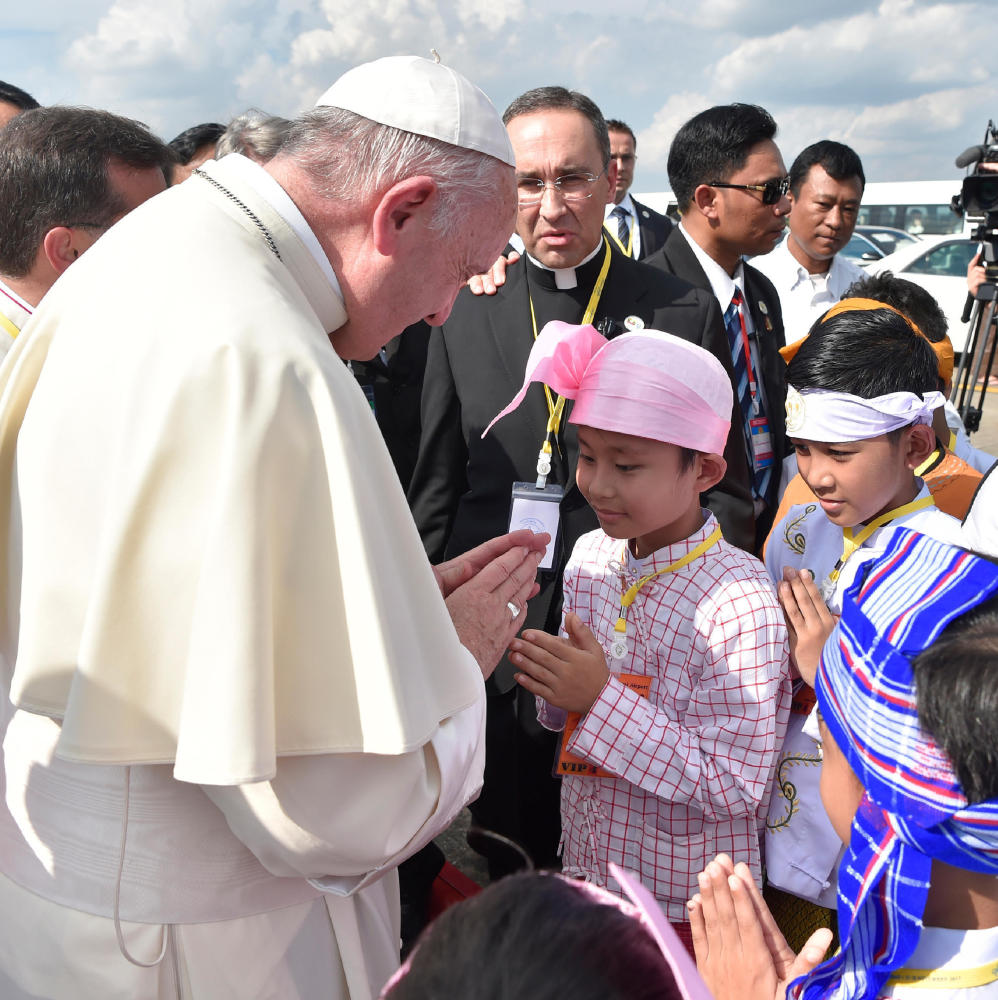 Pope Francis arrives Monday in Yangon, Myanmar, as he starts a weeklong visit that will also take him to Bangladesh, a refuge for fleeing Muslim Rohingyas.