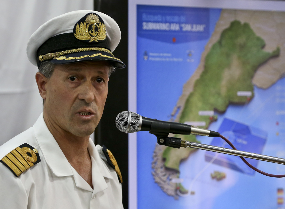 Argentina Navy spokesman Enrique Balbi said Thursday the rescue mission has "extended far more than twice what is estimated for a rescue."
Associated Press
Esteban Felix